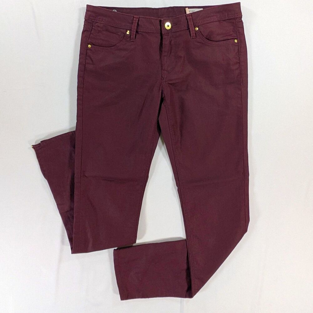 Ampersand Avenue Low Waist Stretch maroon Skinny Pants Women's Size 29